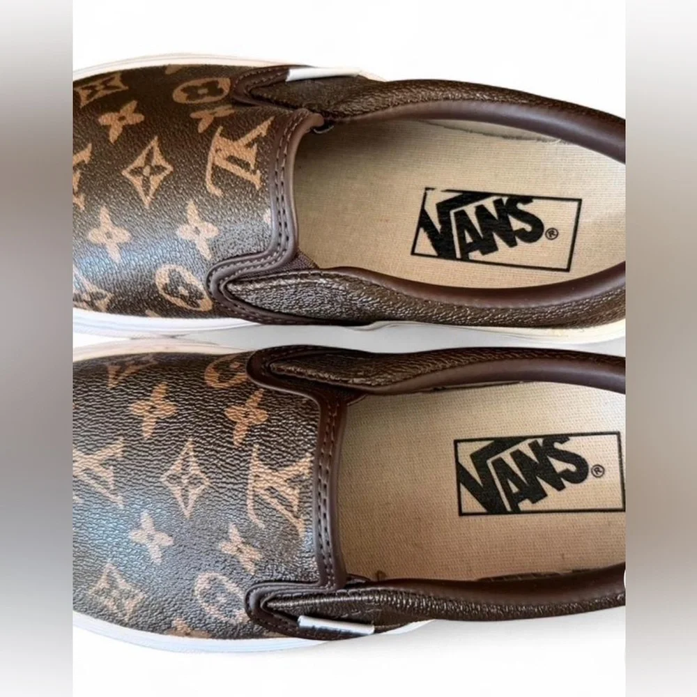 Vans Louis Vuitton Patterned Slip-On Sneakers Unisex Women size 7.5 & Men size 6 - Picture 5 of 7